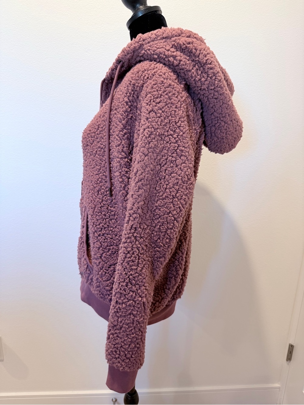 Marc New York Plush Sherpa Zip Hoodie - Mauve Pink - Picture 4 of 7